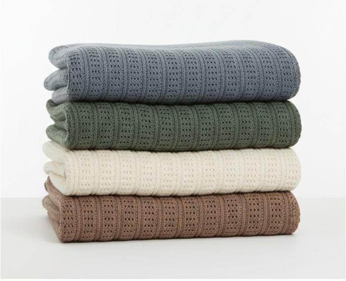 Eyelets Lined Throw Blanket