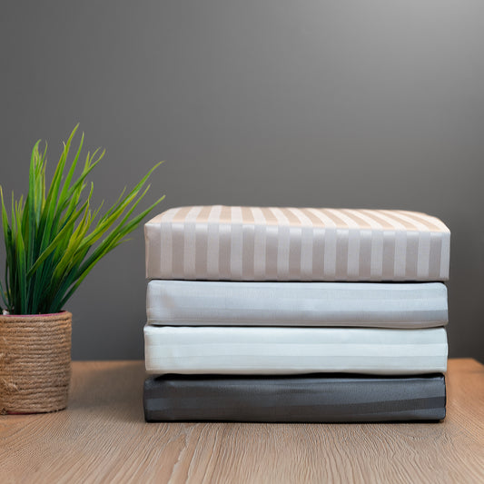 Sateen Striped Fitted Sheet